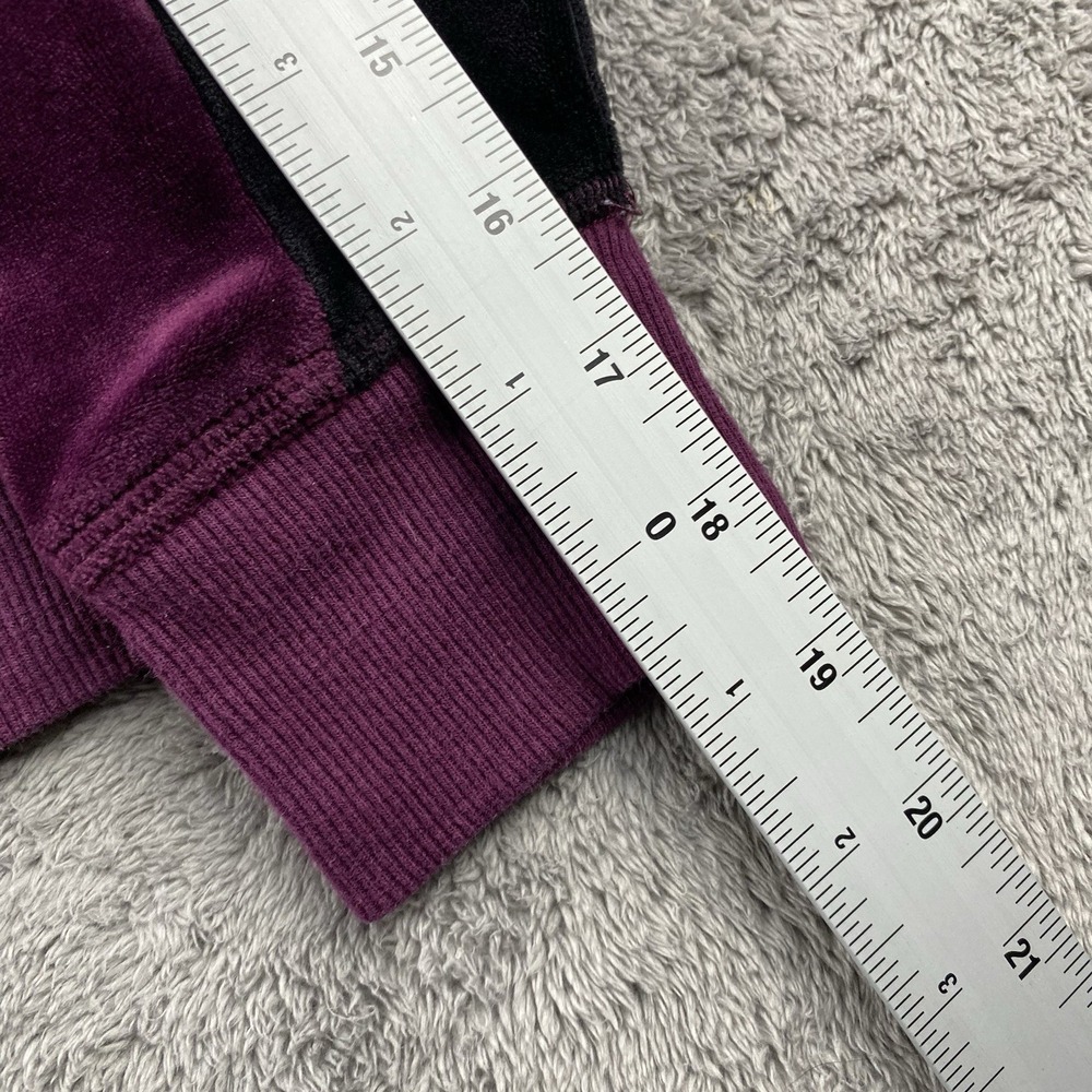Champion Elite Velour Hoodie Pullover Womens Small Purple Black Long Sleeve - Picture 8 of 16